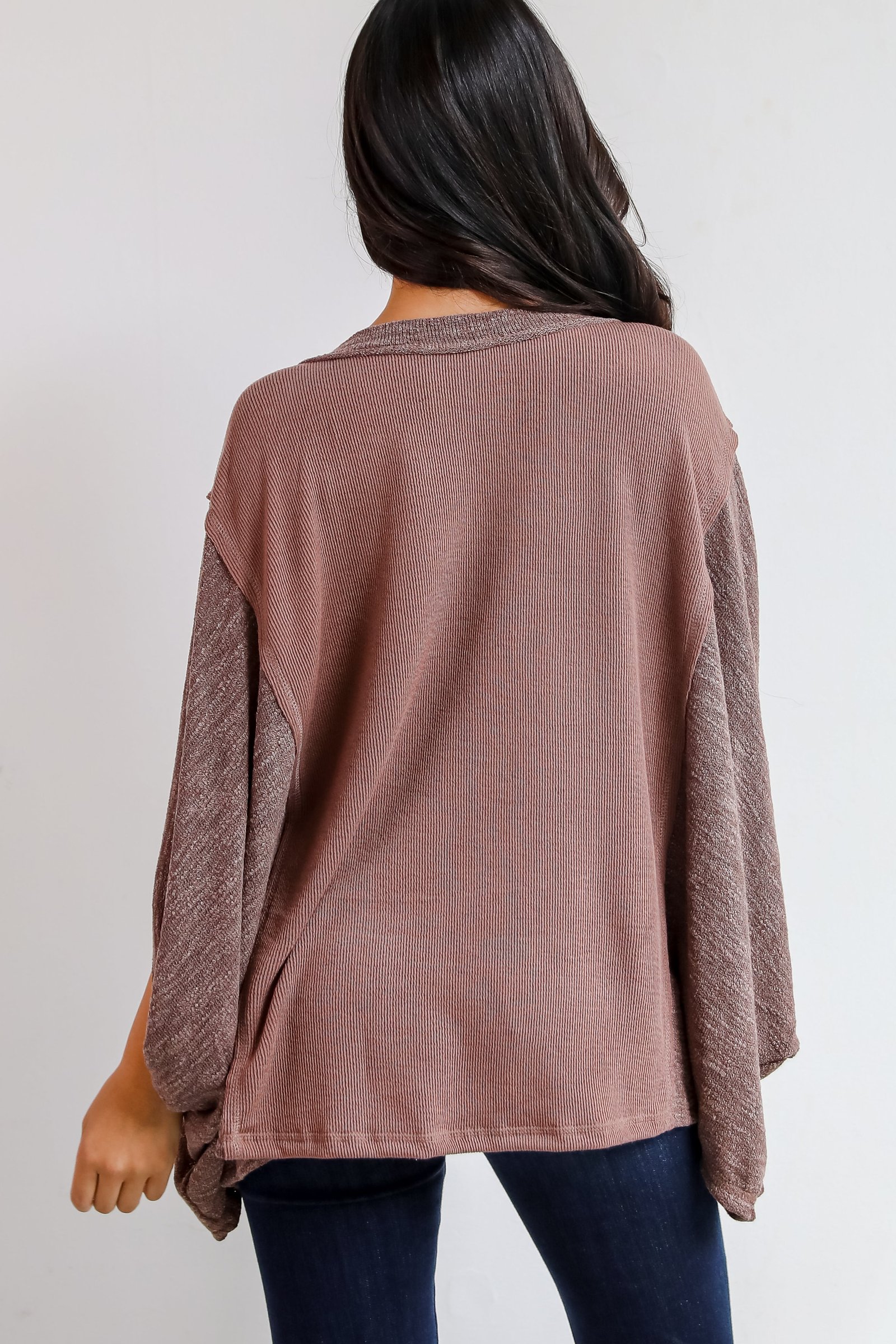 Essential Coziness Brown Oversized Knit Top