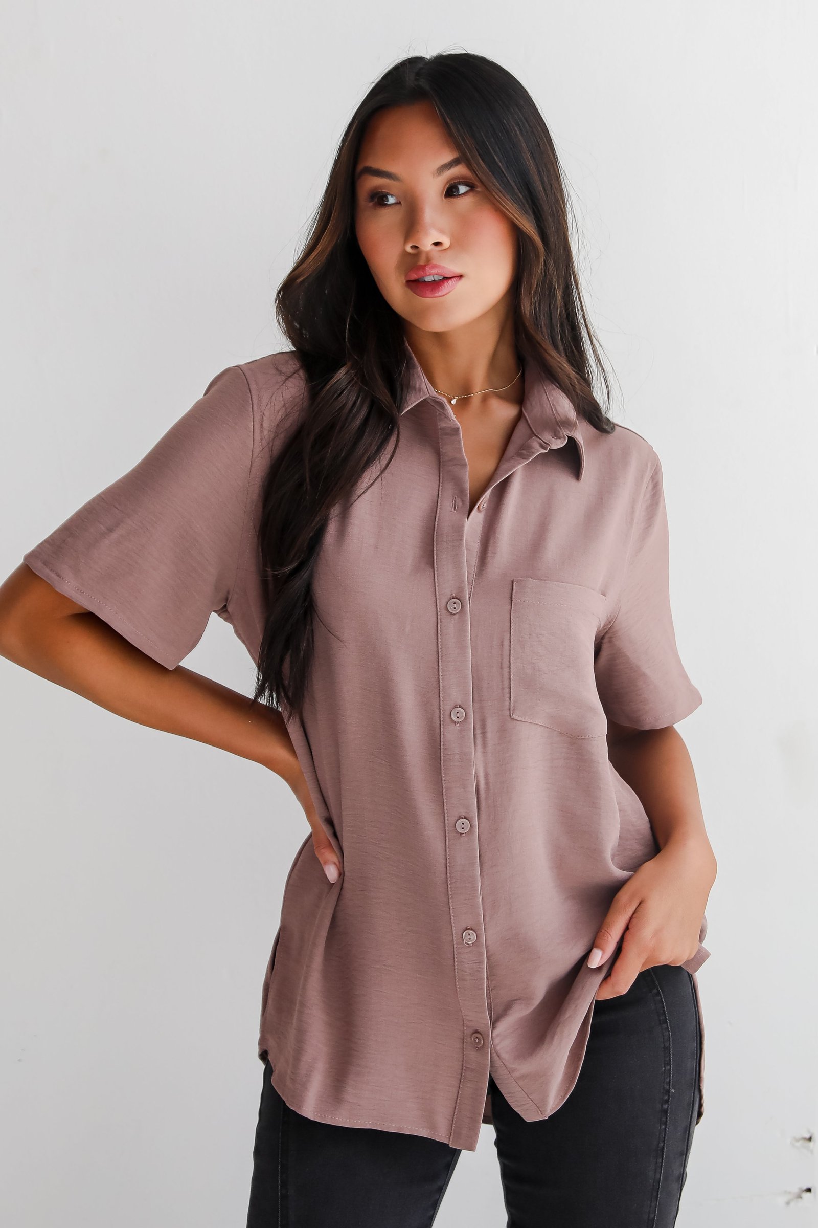 Kayla Button-Up Blouse - DU DEAL