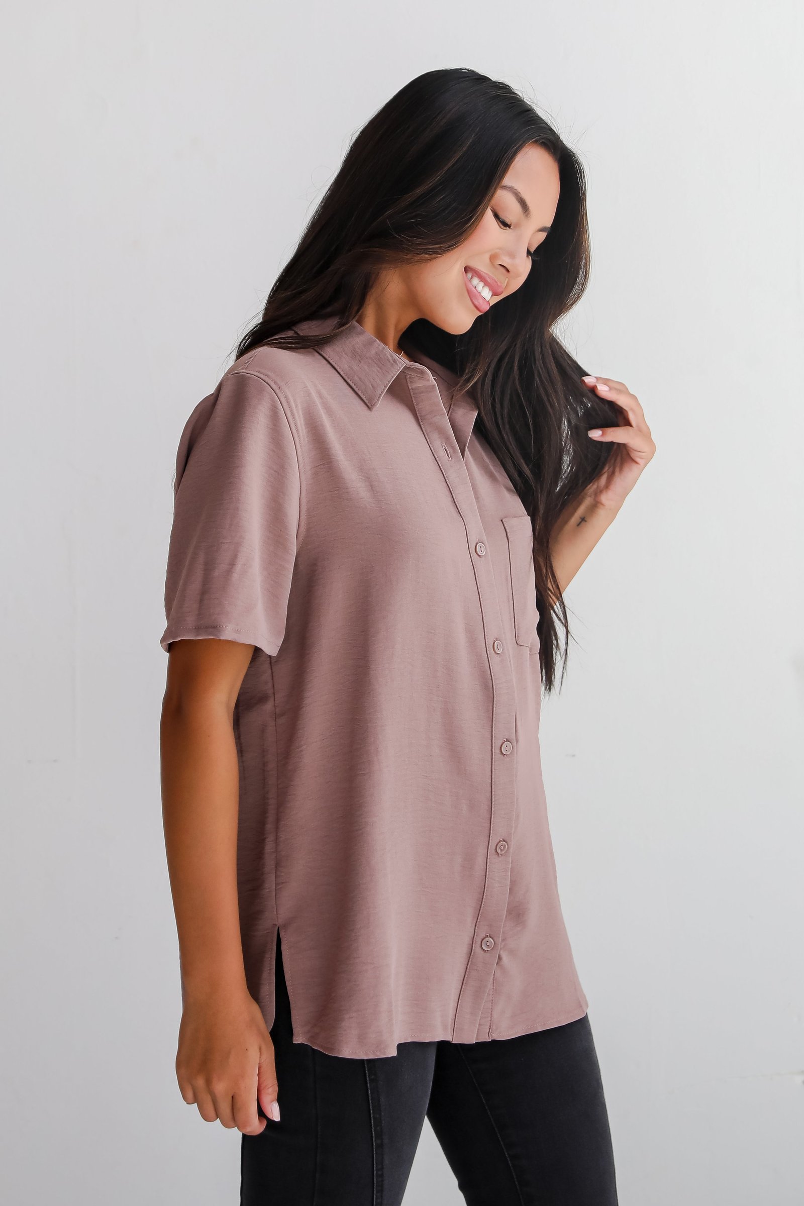 Kayla Button-Up Blouse - DU DEAL