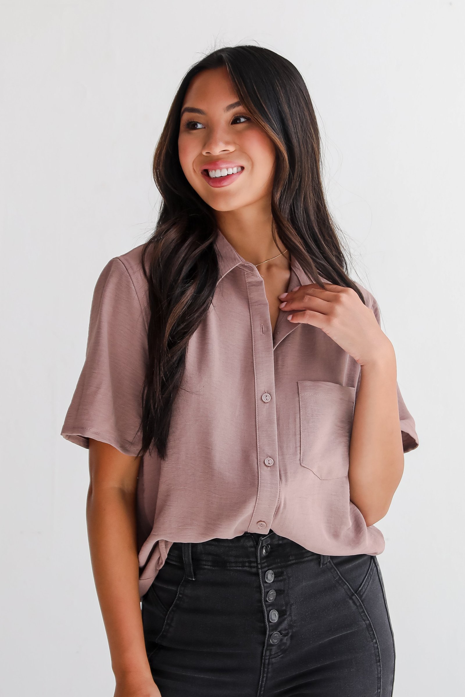 Kayla Button-Up Blouse - DU DEAL