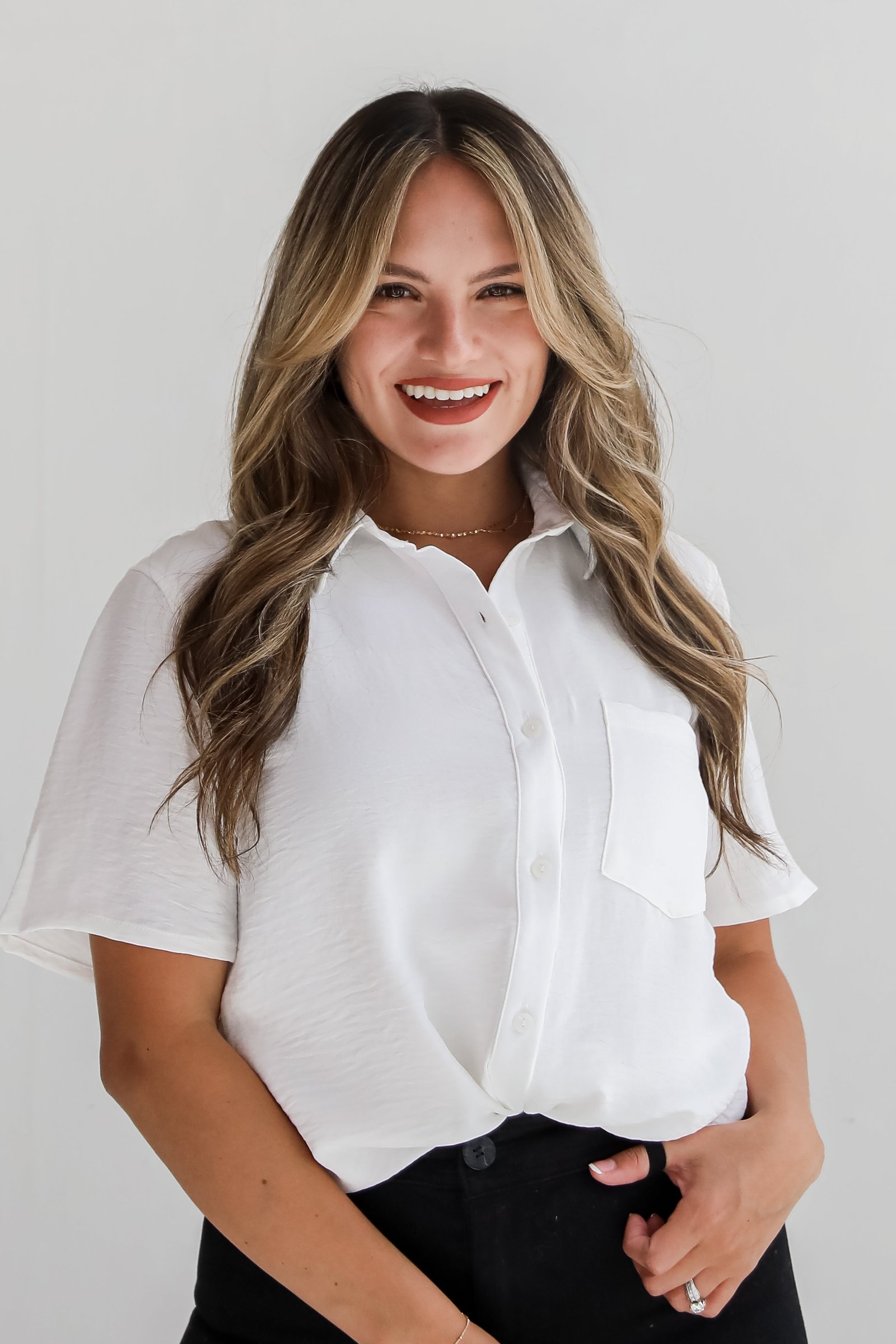 Kayla Button-Up Blouse - DU DEAL