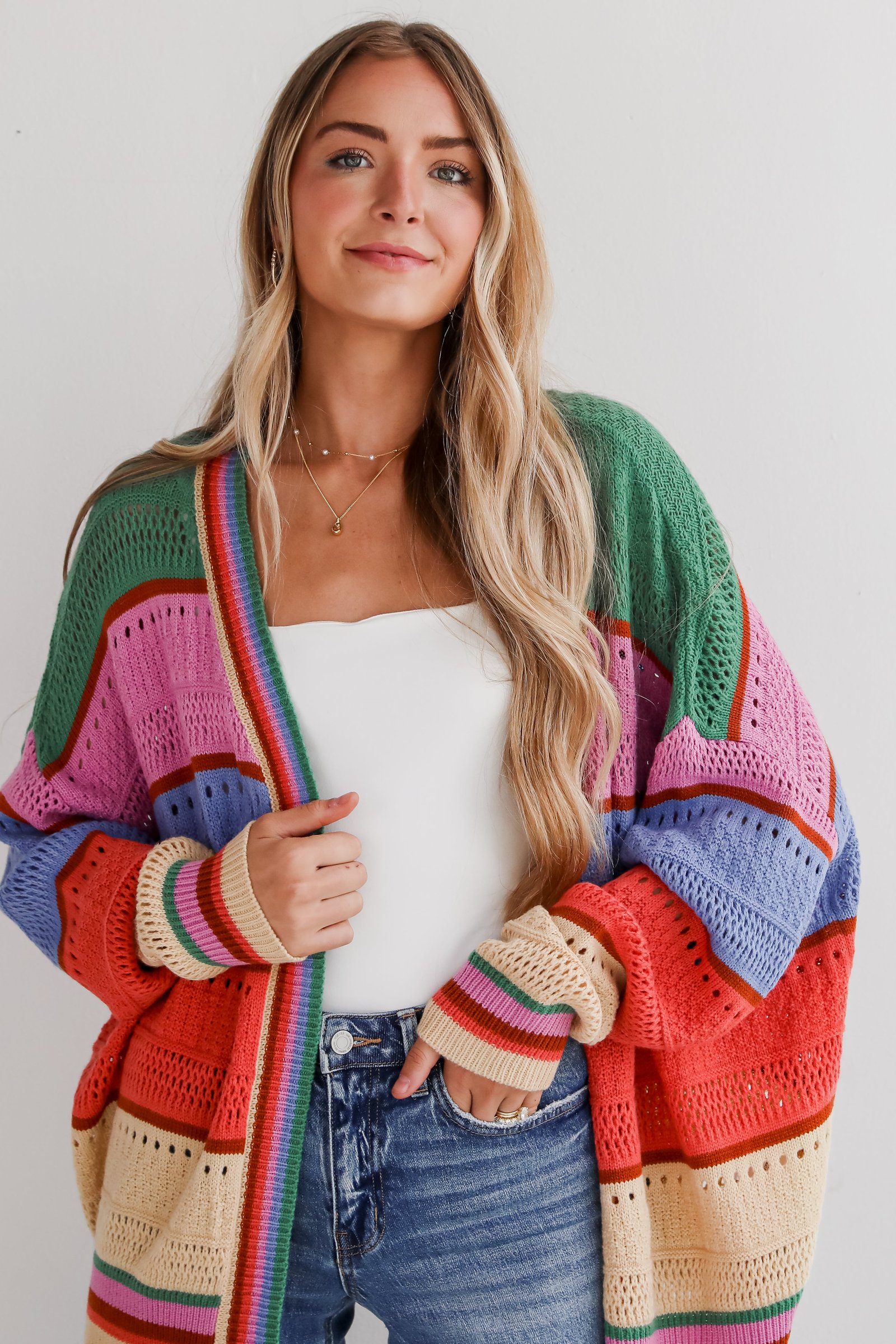 Got A Crush Multi Striped Cardigan